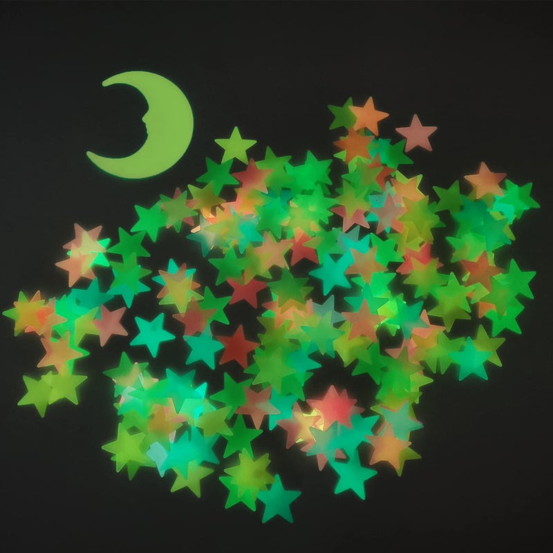 GLOCARNIVAL Glow in The Dark Stars and Moon Stickers for Ceiling - 200pcs 3D Luminous Adhesive Stars Create Realistic Starry Sky - Room Decor for Kids Bedroom, Wall Stickers - Image 4